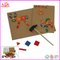 2015 neue und beliebte Holz DIY Puzzle Spielzeug, hohe Qualität Holzblock Spielzeug DIY Puzzle, heißer Verkauf Holz DIY Puzzle Spielzeug W03b012